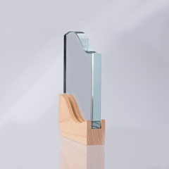Trofeo Galvano de Madera y Cristal "Curve"