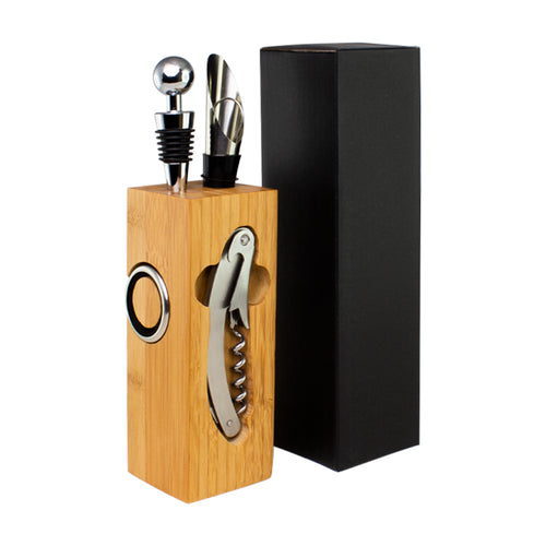 Set de Vino rectangular de Bamboo