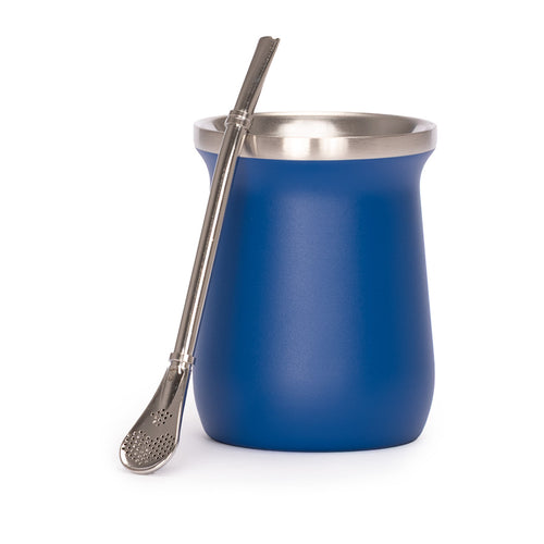 Vaso Térmico metálico "MATE" 300ml. con Bombilla