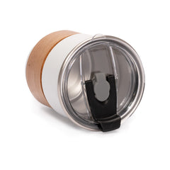 Vaso Térmico metálico "CAMP" 300cc. con Bombilla y Grip de Madera.