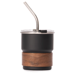 Vaso Térmico metálico "CAMP" 300cc. con Bombilla y Grip de Madera.