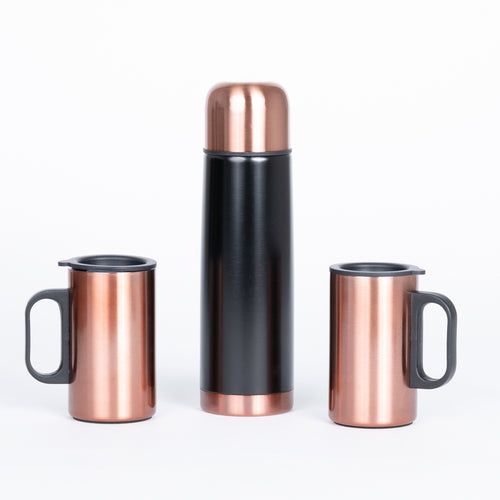 Set termo 1/2 L + 2 tazones encobrizados "GLASGOW"