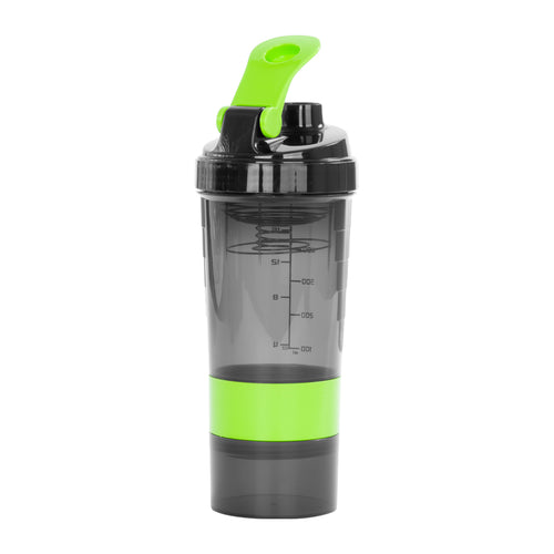 Vaso Gym para batidos proteína "SHAKE", con 4 compartimentos.