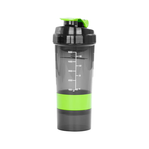 Vaso Gym para batidos proteína "SHAKE", con 4 compartimentos.