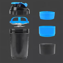 Vaso Gym para batidos proteína "SHAKE", con 4 compartimentos.