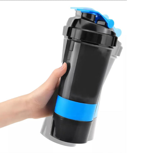 Vaso Gym para batidos proteína "SHAKE", con 4 compartimentos.