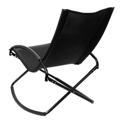 Silla mecedora negra con apoya-brazos