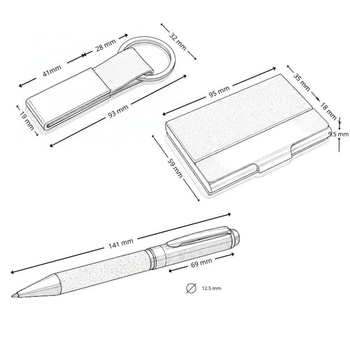Set TORAJA: Bolígrafo, Llavero y Porta tarjetas