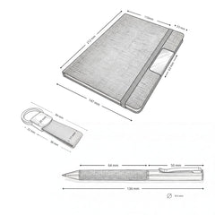 Set PARATY: Libreta de Notas, Bolígrafo y Llavero