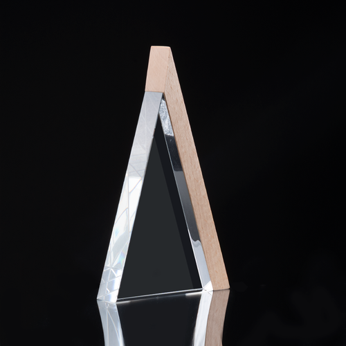 Trofeo Galvano de Madera y Cristal "Triangle"