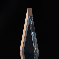 Trofeo Galvano de Madera y Cristal "Triangle"