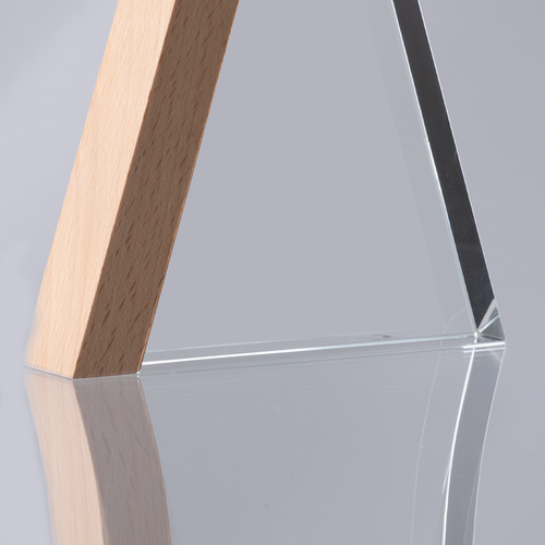 Trofeo Galvano de Madera y Cristal "Triangle"