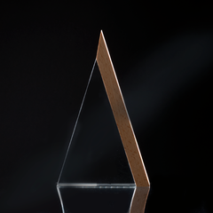 Trofeo Galvano de Madera y Cristal "Triangle"