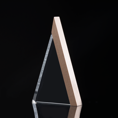 Trofeo Galvano de Madera y Cristal "Triangle"