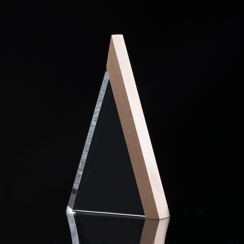 Trofeo Galvano de Madera y Cristal "Triangle"