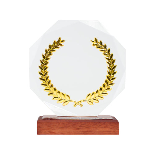 Trofeo Galvano de Madera, Cristal y Acero "Phelps"