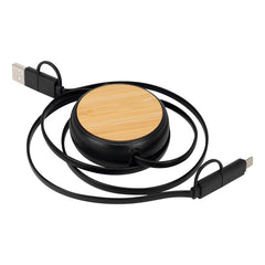 Connect Multicargador Retráctil 4 en 1 de ABS/Bamboo