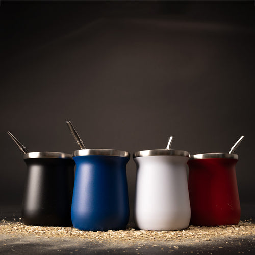 Vaso Térmico metálico "MATE" 300ml. con Bombilla