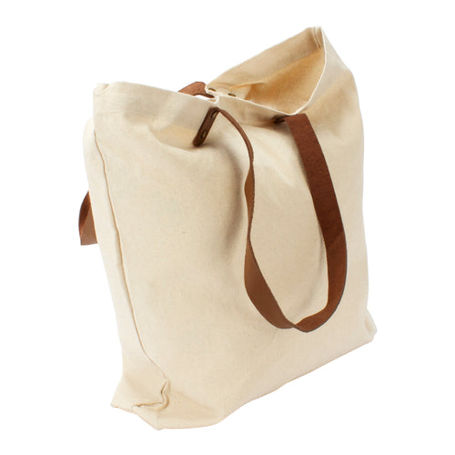 Bolsa de Compras 10oz Canvas asas Cuero