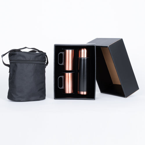 Set termo 1/2 L + 2 tazones encobrizados "GLASGOW"