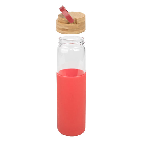 Botella de Vidrio con funda de silicona 600cc