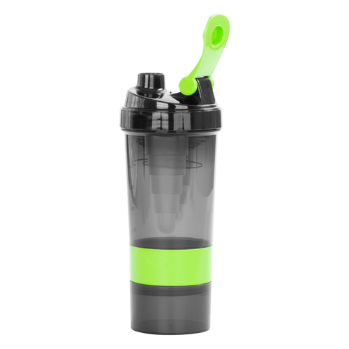 Vaso Gym para batidos proteína "SHAKE", con 4 compartimentos.