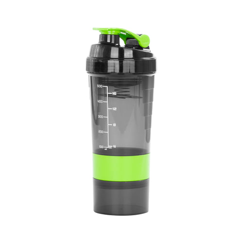 Vaso Gym para batidos proteína "SHAKE", con 4 compartimentos.
