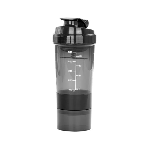 Vaso Gym para batidos proteína "SHAKE", con 4 compartimentos.